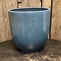 Blue Glazed Terra Cotta Pot