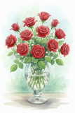 Generation’s Dozen - Long Stem Explorer Red Roses in a Vase